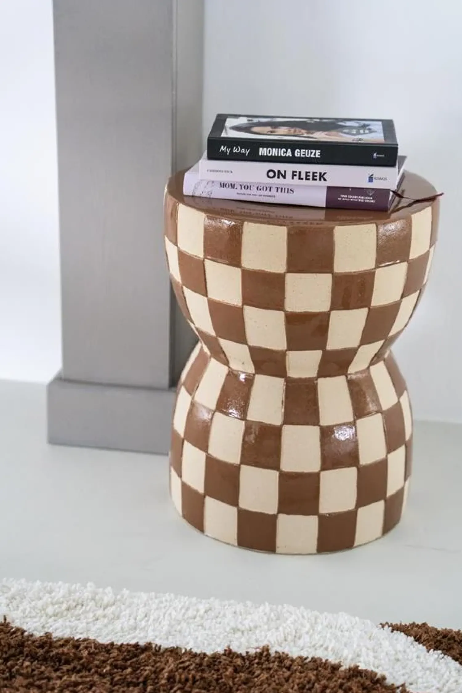 By Boo Bijzettafels|Blocsy Bijzettafel rond Bruin 33cm