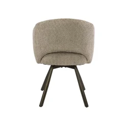 Kalfort Eetkamerstoelen|Boca Armstoel Draaibaar Bouclé Zand-bruin
