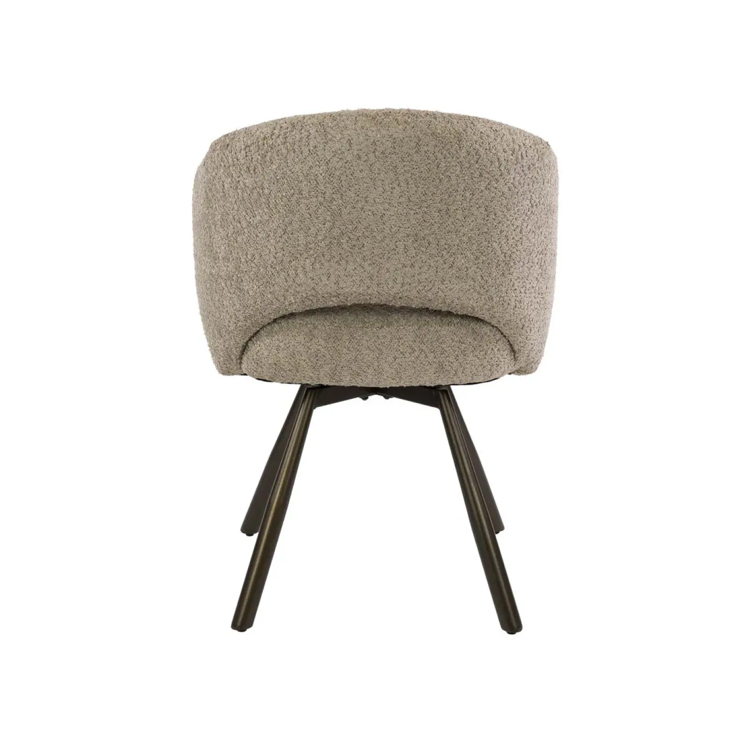 Kalfort Eetkamerstoelen|Boca Armstoel Draaibaar Bouclé Zand-bruin