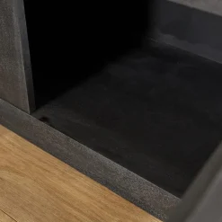 Furndea Boekenkasten|Industriele Kasten|Boekenkast Dortmund mangohout zwart 4 vakken 90cm