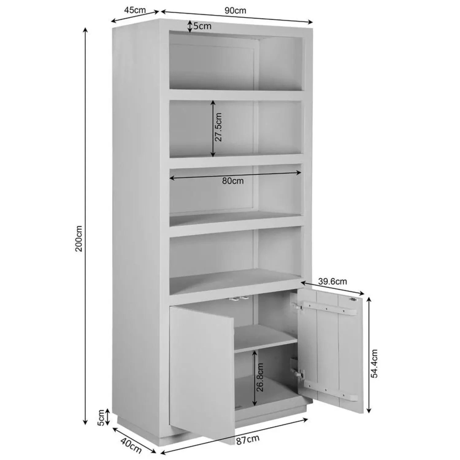 Furndea Boekenkasten|Industriele Kasten|Boekenkast Dortmund Walnoot 90cm