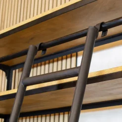 Cavetown Wandkasten|Boekenkasten|Boekenkast Industrieel mangohout Ladder Big zwart