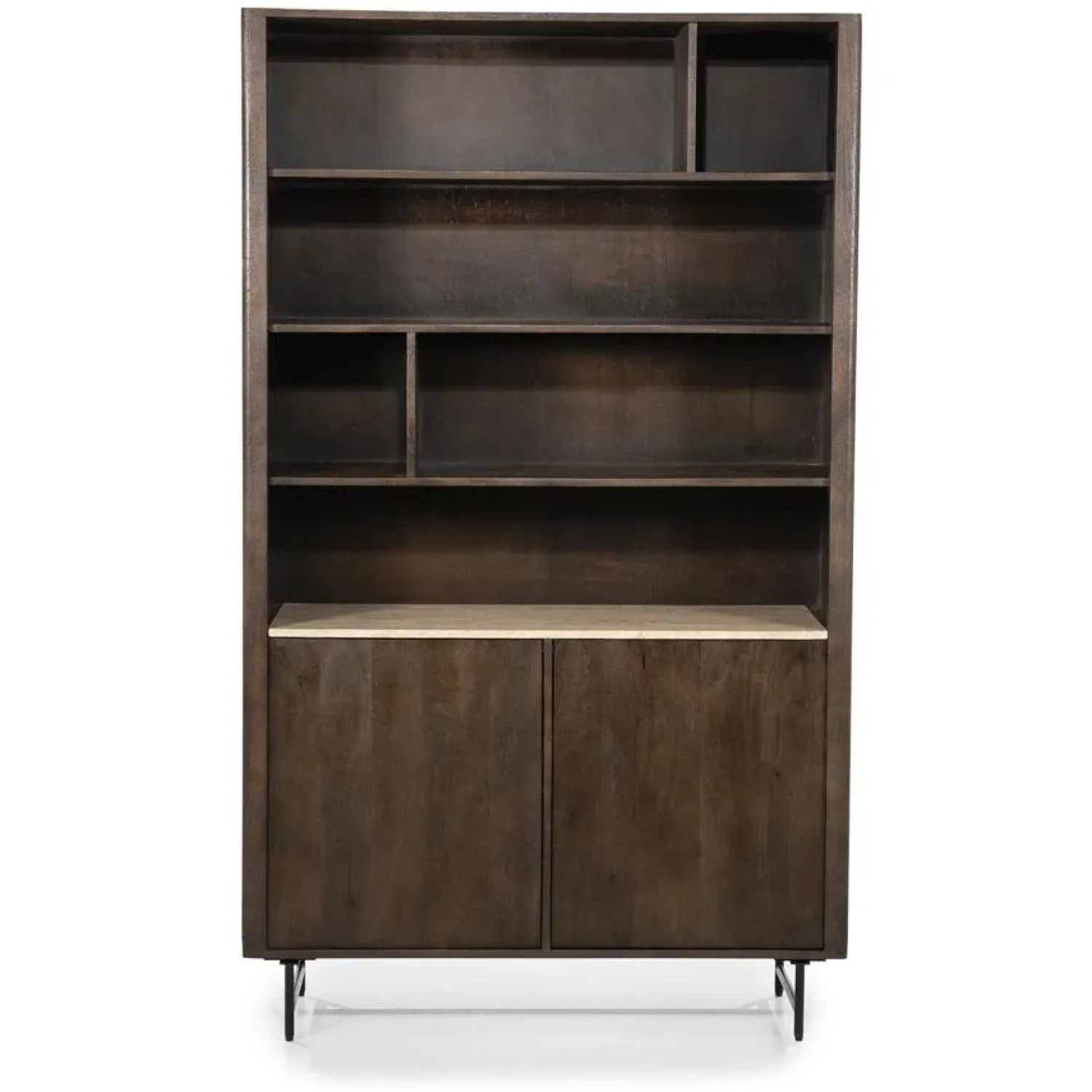 Eleonora Boekenkasten|Industriele Kasten|Boekenkast Lio mangohout groot 120cm