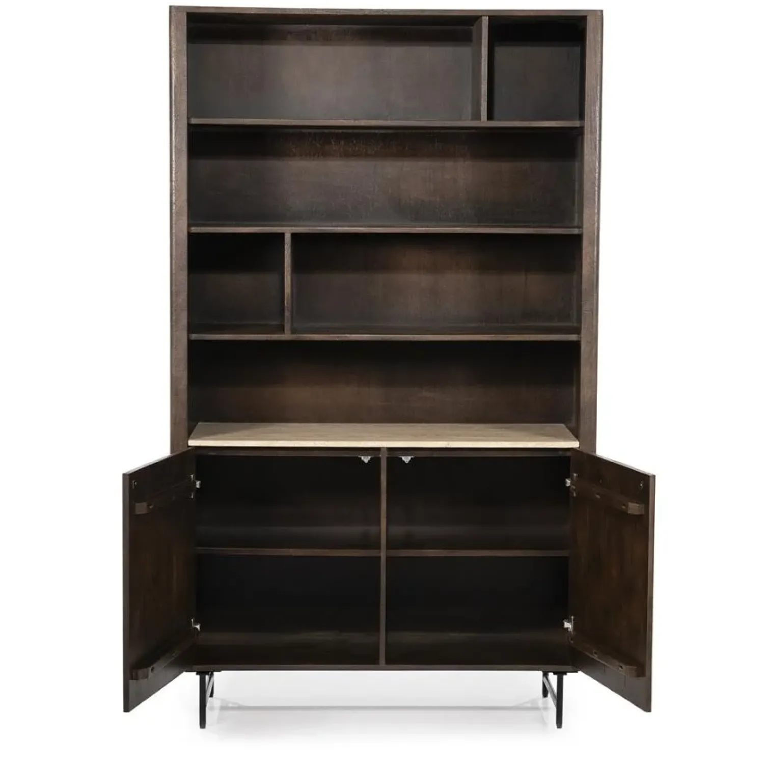 Eleonora Boekenkasten|Industriele Kasten|Boekenkast Lio mangohout groot 120cm