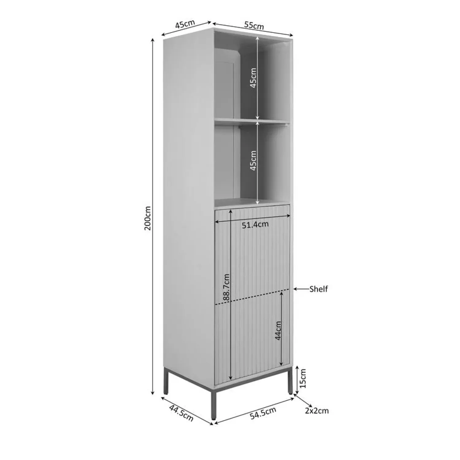 Furndea Boekenkasten|Industriele Kasten|Boekenkast Martin Walnoot 55cm