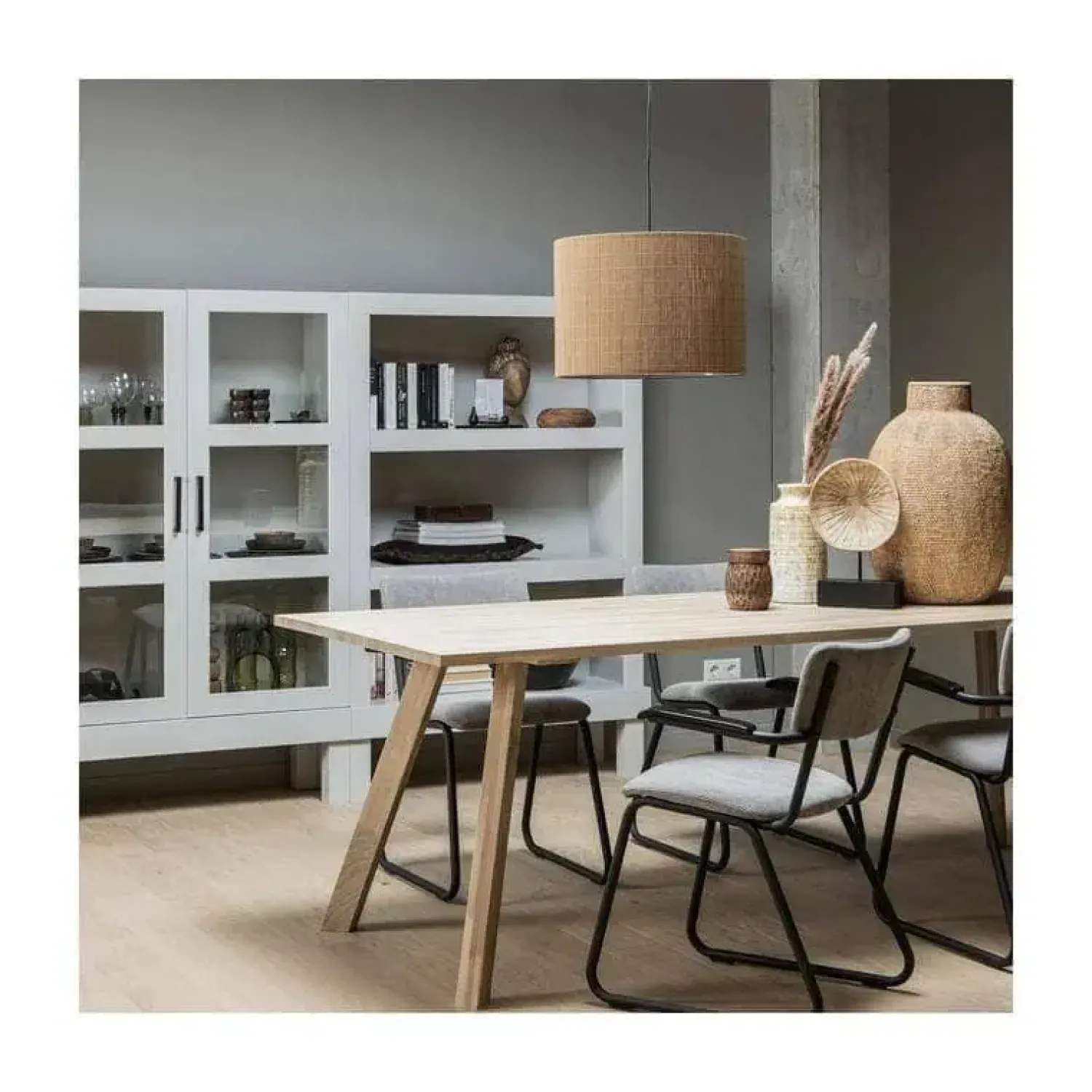 WOOOD Boekenkasten|Industriele Kasten|Bonk Open kast grenen grijs 107cm
