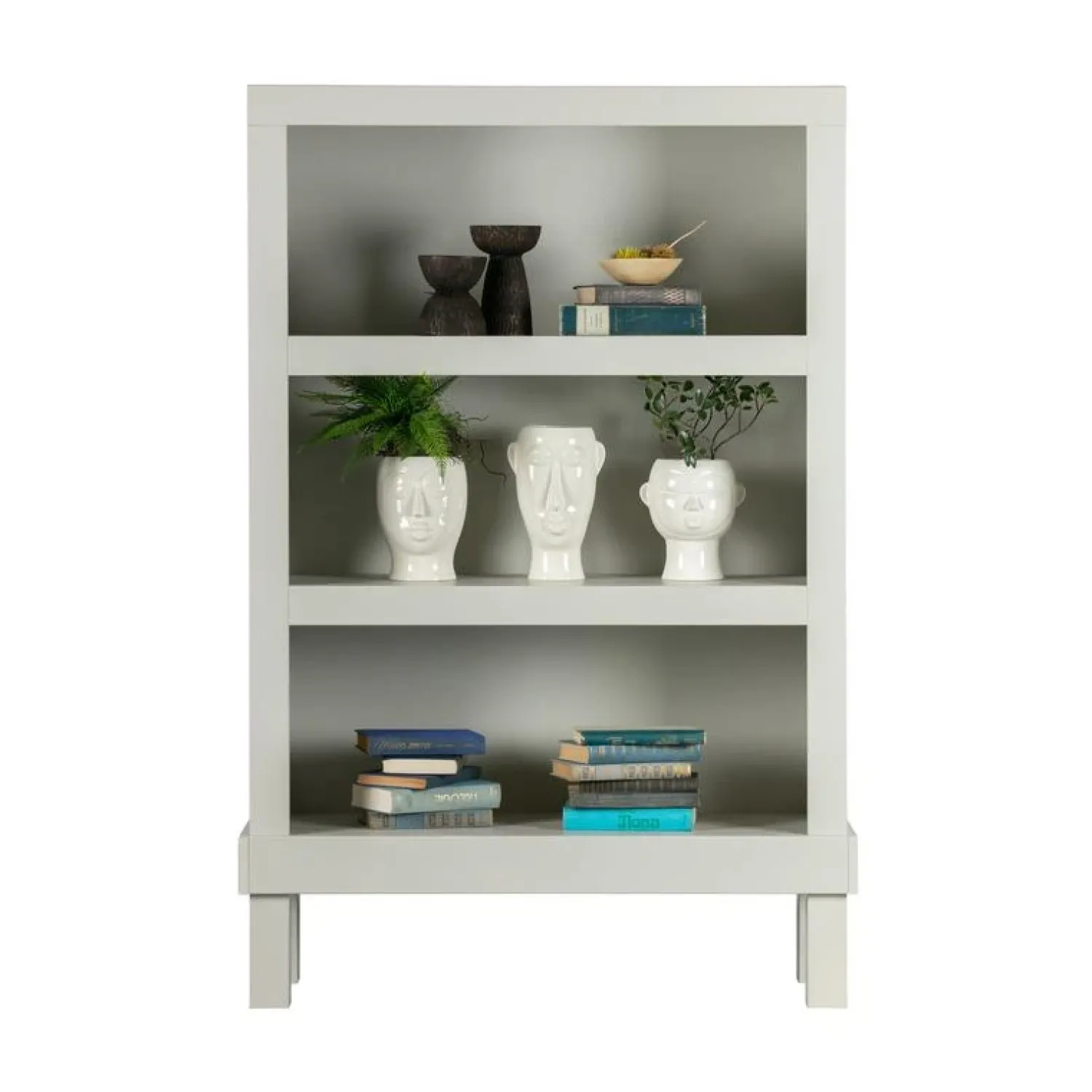 WOOOD Boekenkasten|Industriele Kasten|Bonk Open kast grenen grijs 107cm