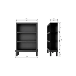 WOOOD Boekenkasten|Industriele Kasten|Bonk Open kast grenen zwart 107cm
