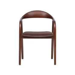 WOOOD Eetkamerstoelen|Bran Eetkamerstoel Velvet Bruin Beukenhout