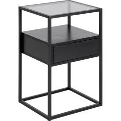 Nordhavn Nachtkastjes|Industriele Kasten|Brannor Nachtkastje Zwart 40cm