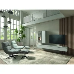 Maison Madera Industriele Kasten|Tv Meubels|Bravien Zwevend Tv meubel laag 4 deurs Ivoor 240cm