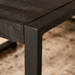 Furndea Bijzettafels|Britt bijzettafel industrieel mangohout 60cm zwart