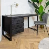 Furndea Bureautafels|Britt Bureau industrieel mangohout zwarte lades