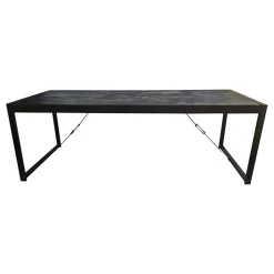 Furndea Eettafels|Britt eettafel industrieel mangohout zwart 140cm