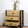 Furndea Ladenkasten|Industriele Kasten|Britt Ladenkast 3 lades mangohout 80cm
