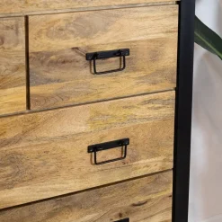 Furndea Wandkasten|Ladenkasten|Britt 5 lades kast industrieel mangohout 100x40x115cm
