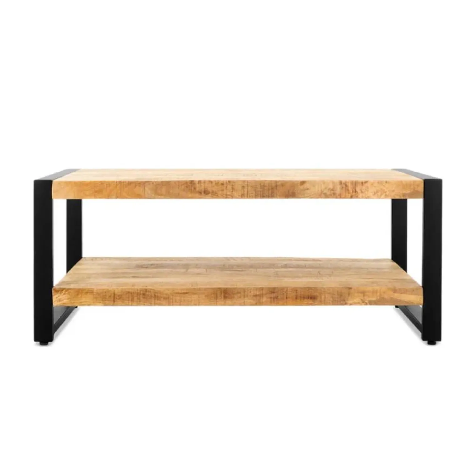 Furndea Salontafels|Britt salontafel industrieel mangohout 110cm met onderblad