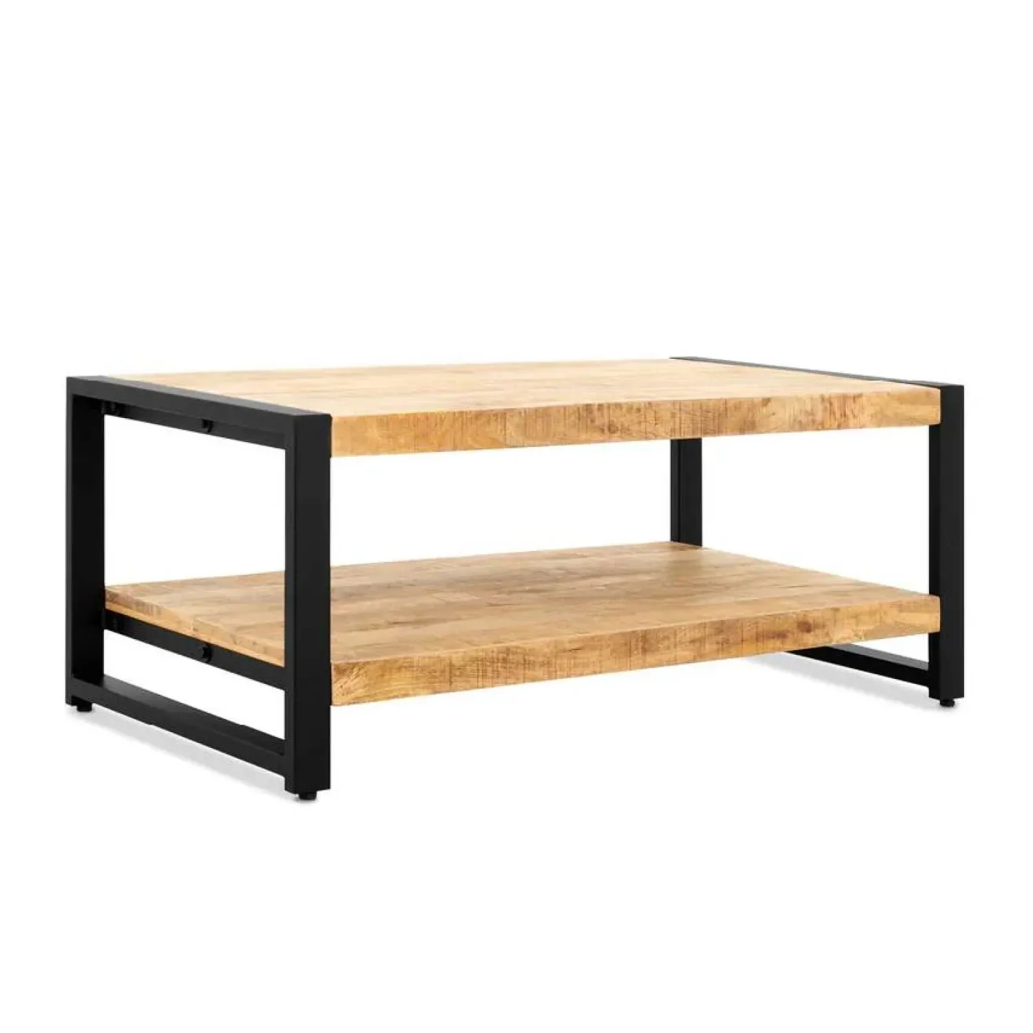 Furndea Salontafels|Britt salontafel industrieel mangohout 110cm met onderblad