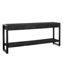 Furndea Sidetables|Britt sidetable industrieel mangohout zwart 180cm
