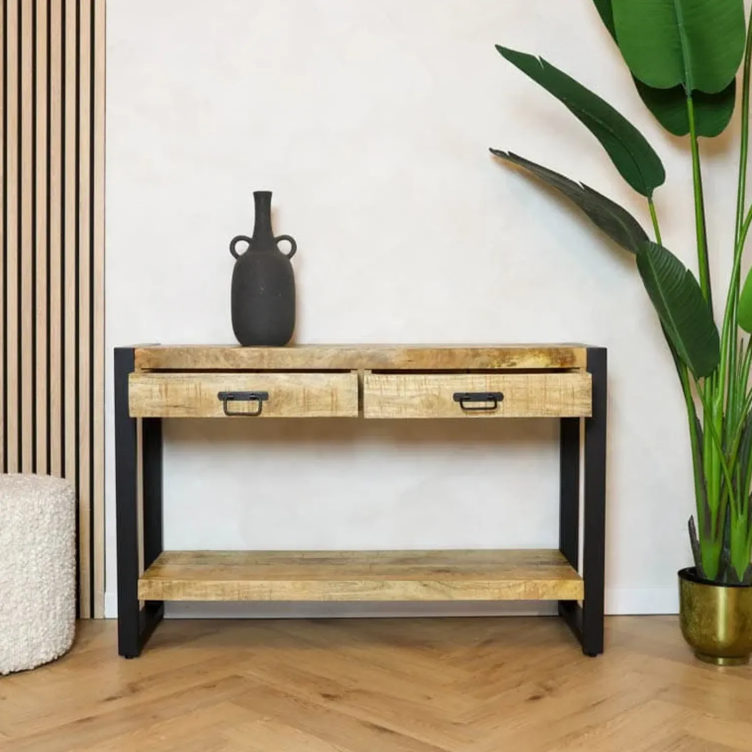 Furndea Sidetables|Britt sidetable industrieel mangohout 120cm