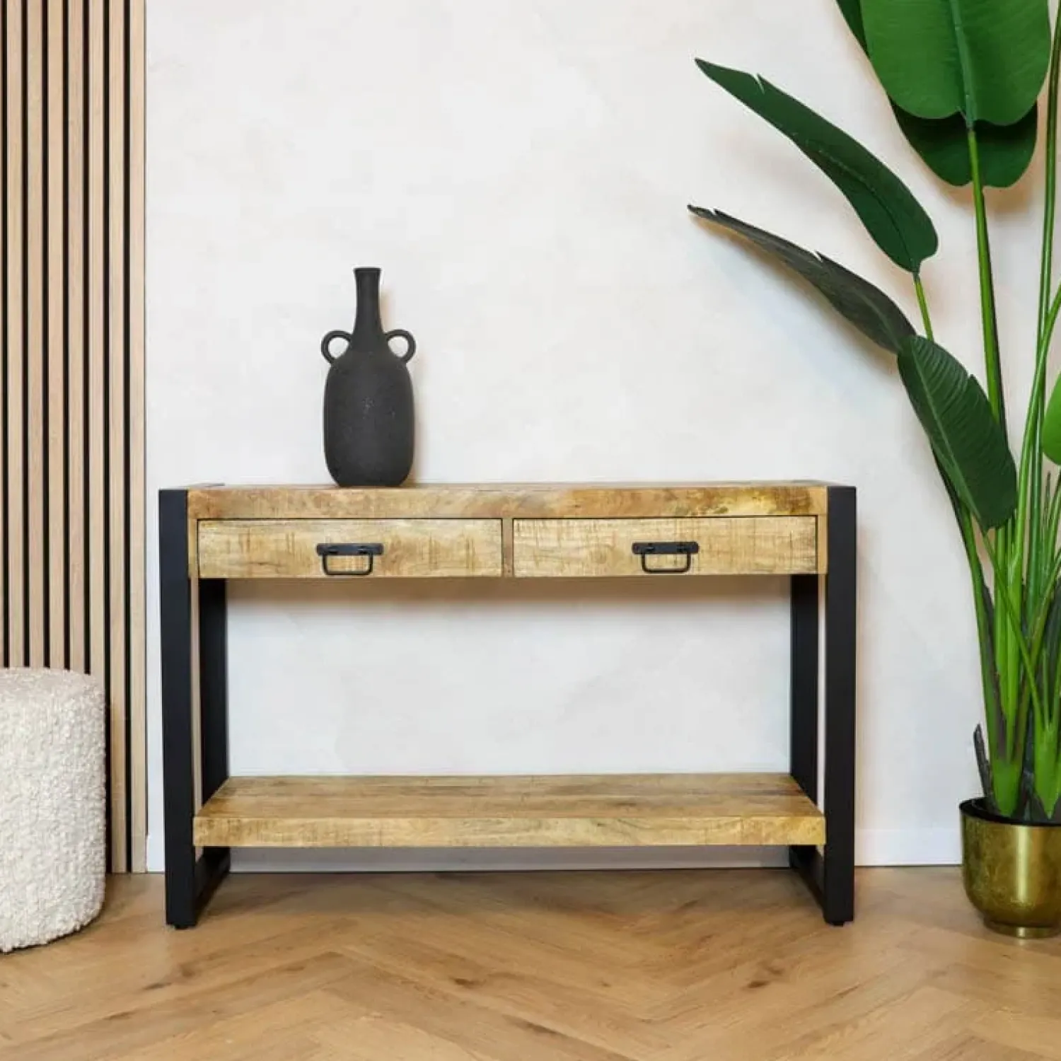 Furndea Sidetables|Britt sidetable industrieel mangohout 120cm