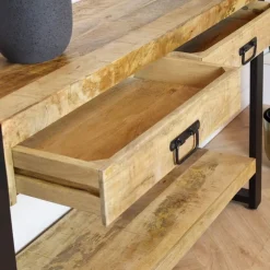 Furndea Sidetables|Britt sidetable industrieel mangohout 120cm