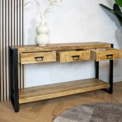 Furndea Sidetables|Britt sidetable industrieel mangohout 150cm