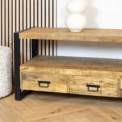 Furndea Industriele Kasten|Tv Meubels|Britt tv meubel industrieel mangohout 180cm