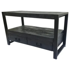 Furndea Industriele Kasten|Tv Meubels|Britt tv meubel industrieel mangohout zwart 100cm