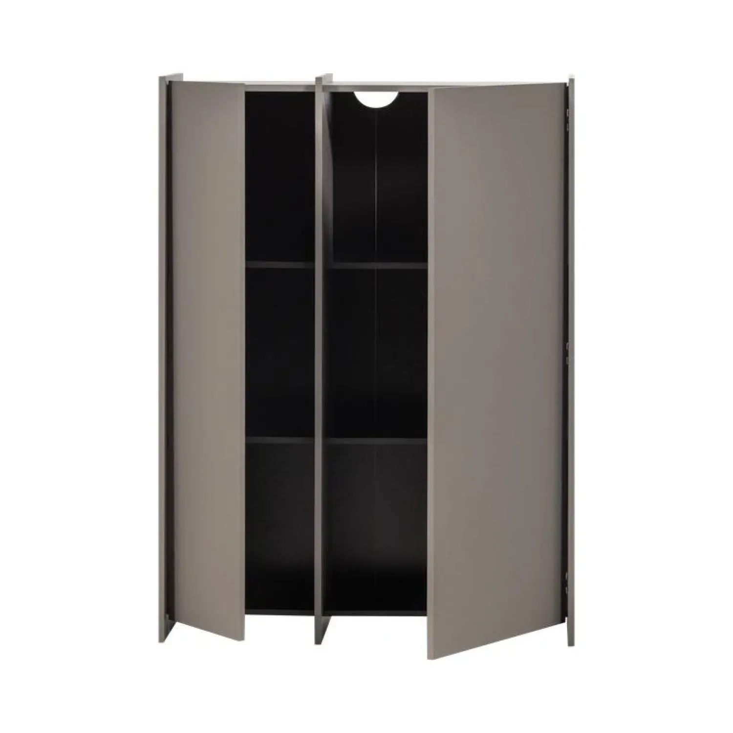 WOOOD Industriele Kasten|Kledingkasten|Brock Kledingkast 2-deurs Essen fineer Warmgrijs 102cm
