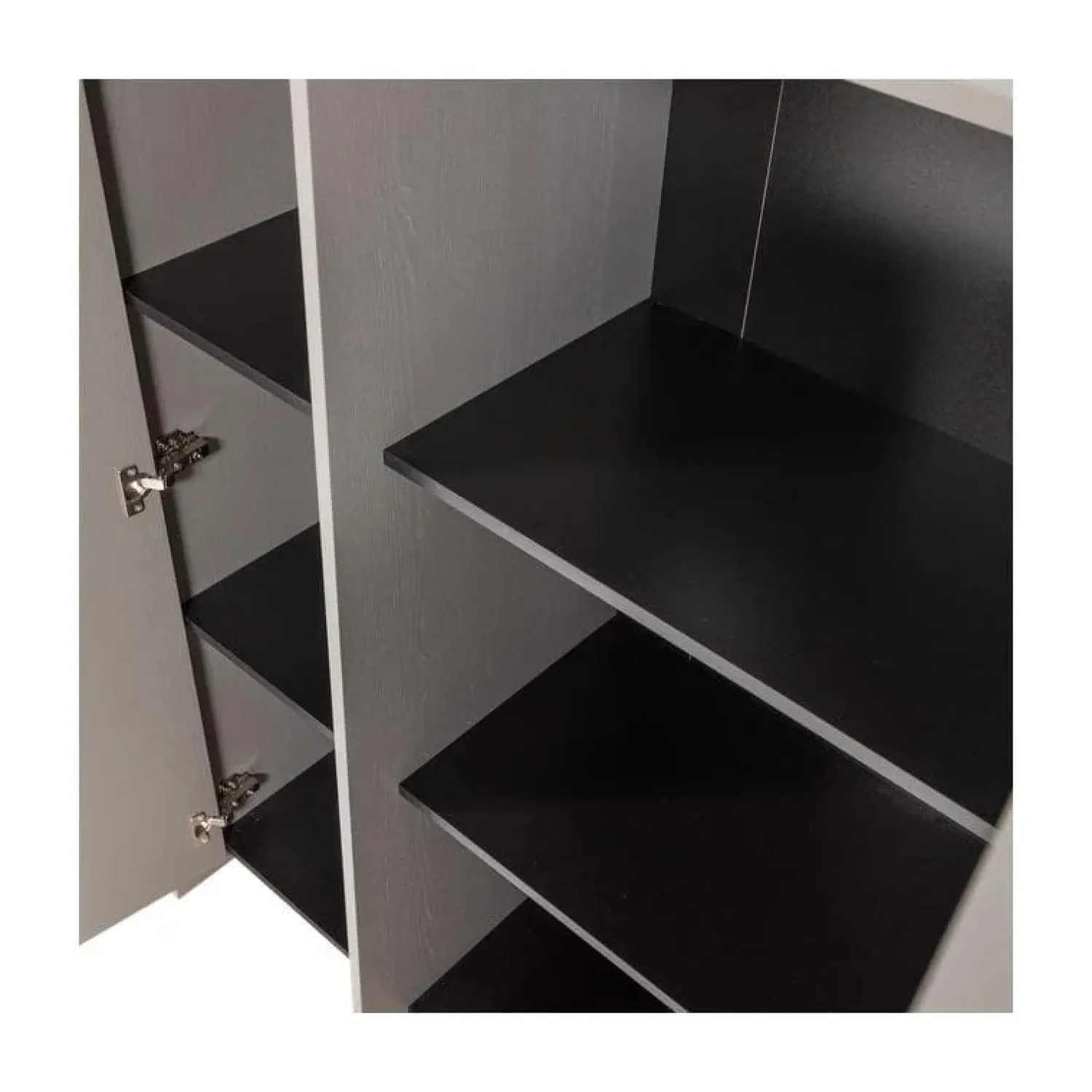 WOOOD Industriele Kasten|Kledingkasten|Brock Kledingkast 2-deurs Essen fineer Warmgrijs 102cm