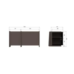 WOOOD Industriele Kasten|Tv Meubels|Brock Tv meubel Essen fineer Middenbruin 102cm