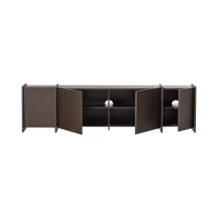 WOOOD Industriele Kasten|Tv Meubels|Brock Tv meubel Essen fineer Middenbruin 200cm