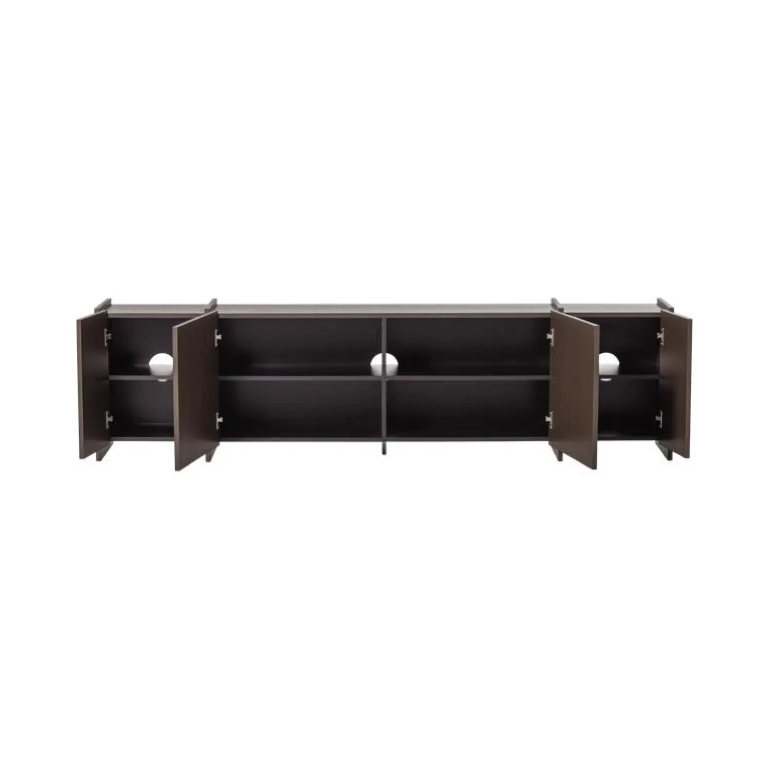 WOOOD Industriele Kasten|Tv Meubels|Brock Tv meubel Essen fineer Middenbruin 200cm