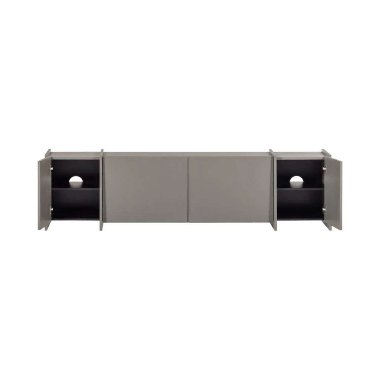 WOOOD Industriele Kasten|Tv Meubels|Brock Tv meubel Essen fineer Warmgrijs 200cm