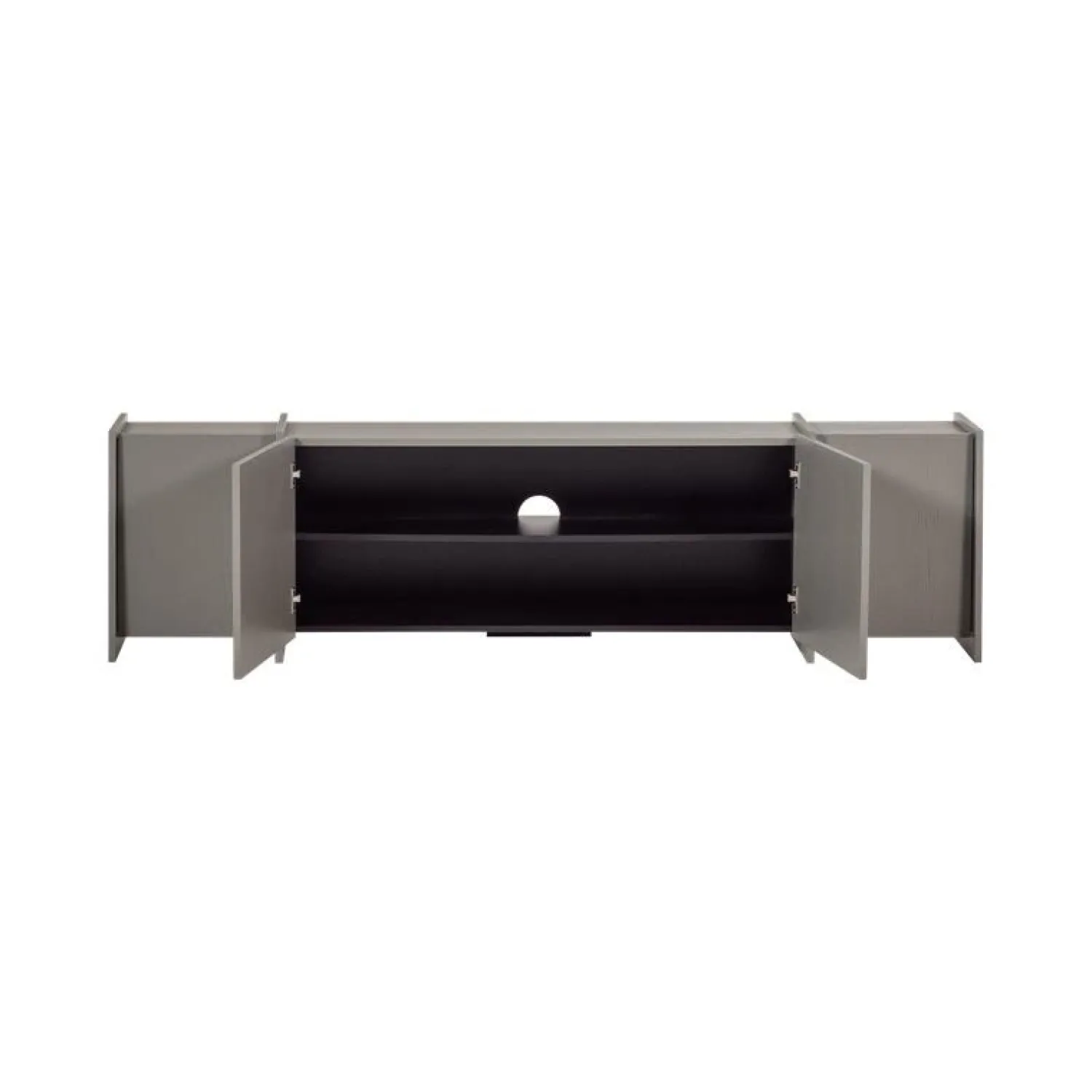 WOOOD Industriele Kasten|Tv Meubels|Brock Tv meubel Essen fineer Warmgrijs 200cm