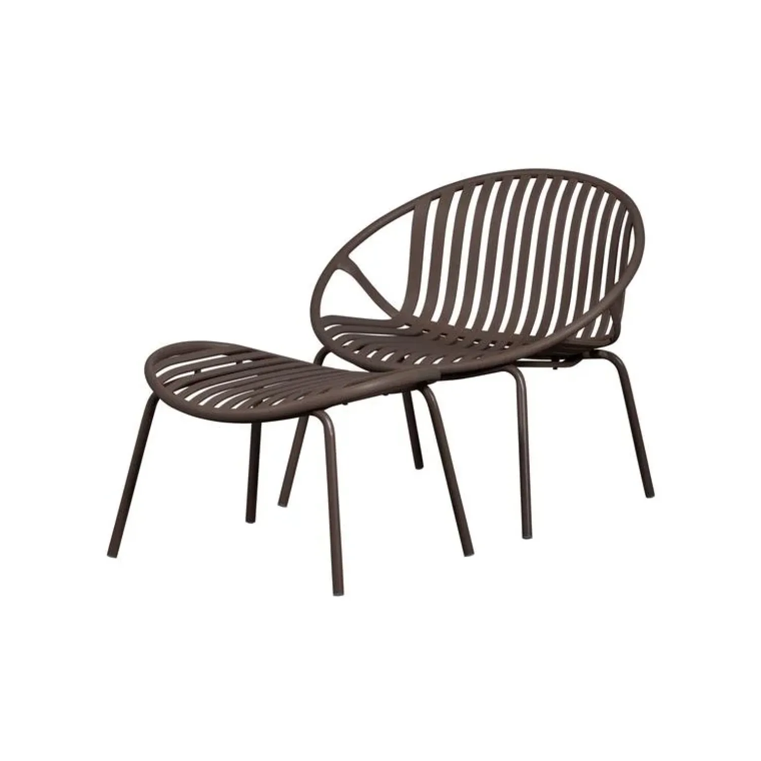 WOOOD Tuinstoelen|Bruce Tuin loungestoel met hocker paars/bruin