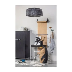 WOOOD Wandkasten|Industriele Kasten|Bruut 2-deurs Wandkast grenen zwart 100cm
