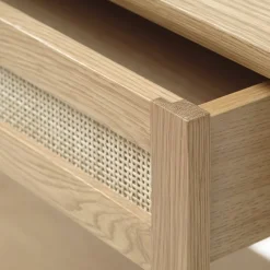 LykkeHome Bijzettafels|Burcei sidetable naturel eikenhoutfineer 110cm