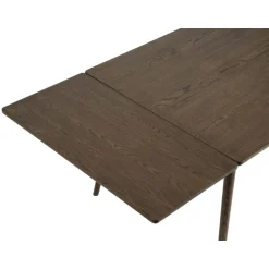 LykkeHome Eettafels|Burcei Tafelblad Verlengstuk Donkerbruin eikenhoutfineer 45cm
