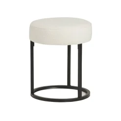 Mysons Krukjes|Cabeza Poef rond stof Gebroken wit 40cm