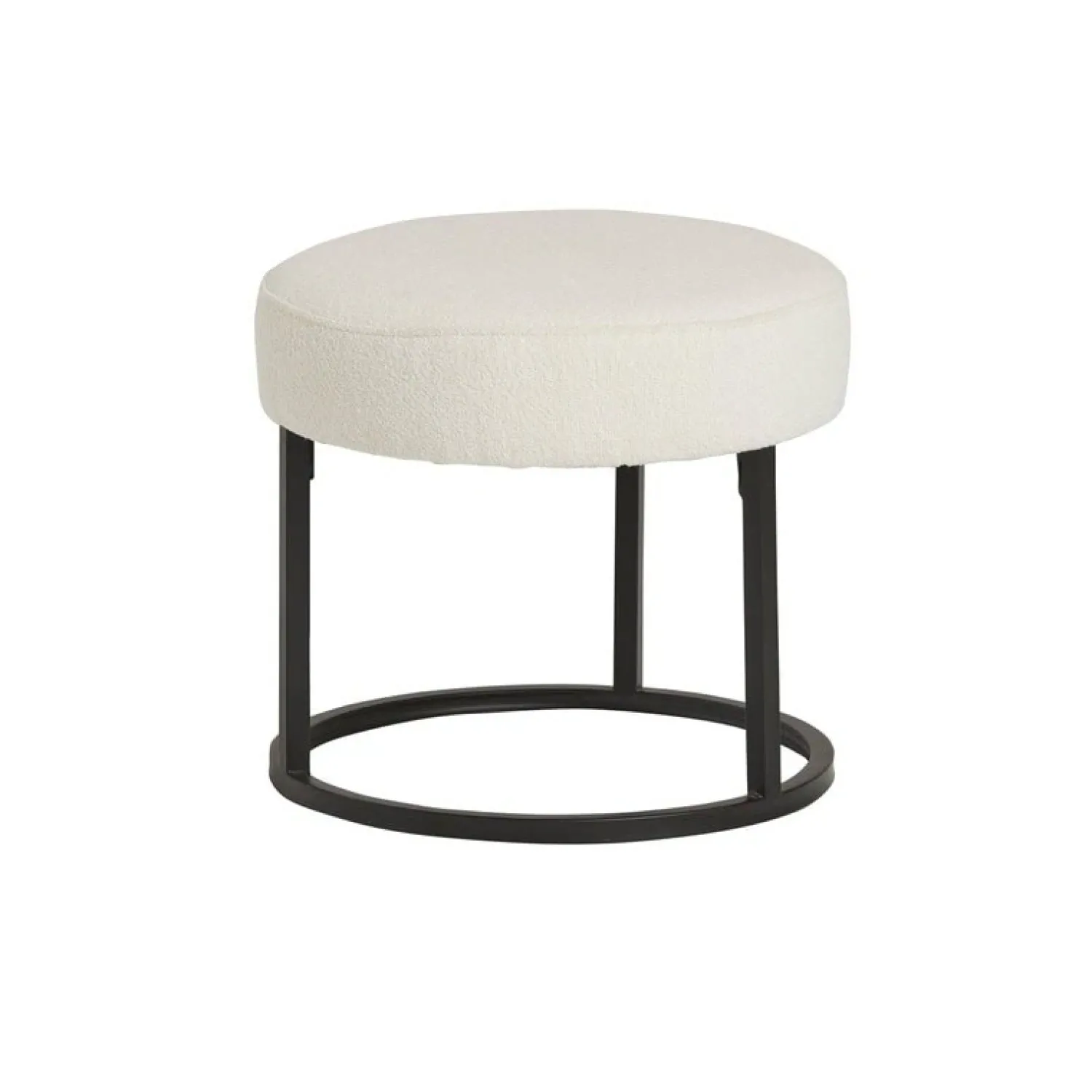 Mysons Krukjes|Cabeza Poef rond stof Gebroken wit 45cm