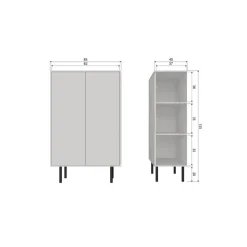 WOOOD Wandkasten|Industriele Kasten|Cadiz Opbergkast grenen grijs 85cm