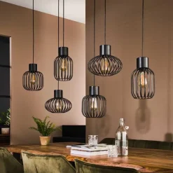 Kalfort Hanglampen|Cage 6-lichts Hanglamp Charcoal zwart