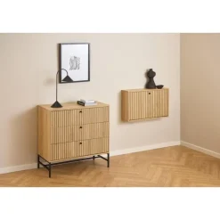Nordhavn Ladenkasten|Industriele Kasten|Calmera Ladekast Naturel 3 lade 80cm