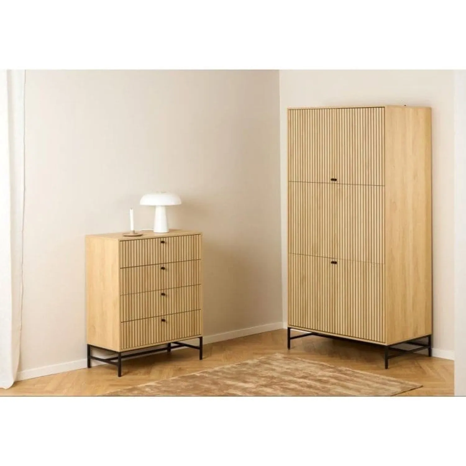 Nordhavn Ladenkasten|Industriele Kasten|Calmera Ladekast Naturel 4 lade 80cm
