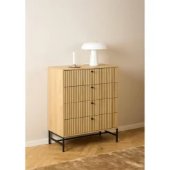 Nordhavn Ladenkasten|Industriele Kasten|Calmera Ladekast Naturel 4 lade 80cm