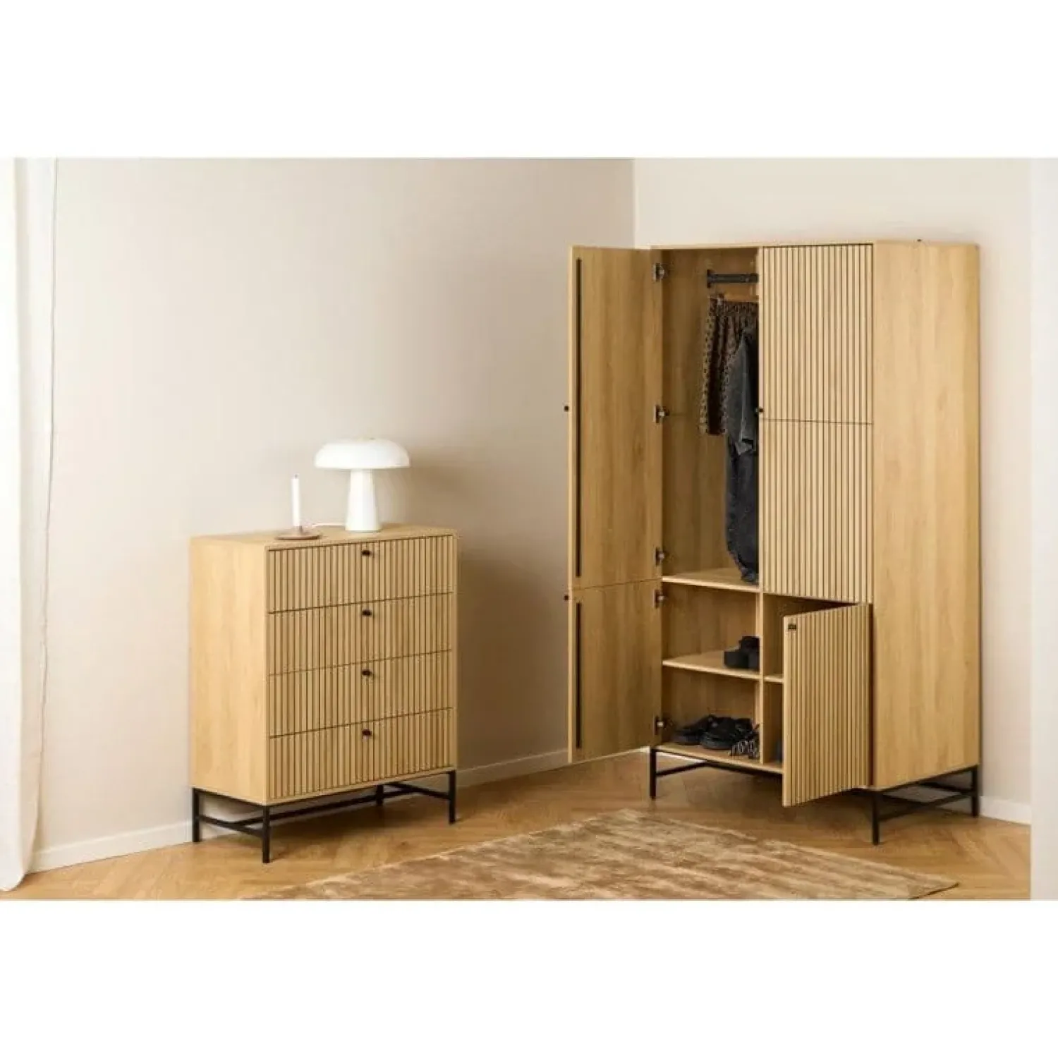 Nordhavn Wandkasten|Industriele Kasten|Calmera Wandkast Naturel 99cm
