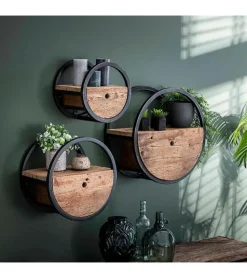 Kalfort Wandplanken|Wandrekken|Calro industrieel wandrek set van 3