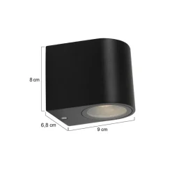 Steinmex Buitenverlichting|Carcer 1-lichts Buitenlamp rond Zwart inclusief lichtbron